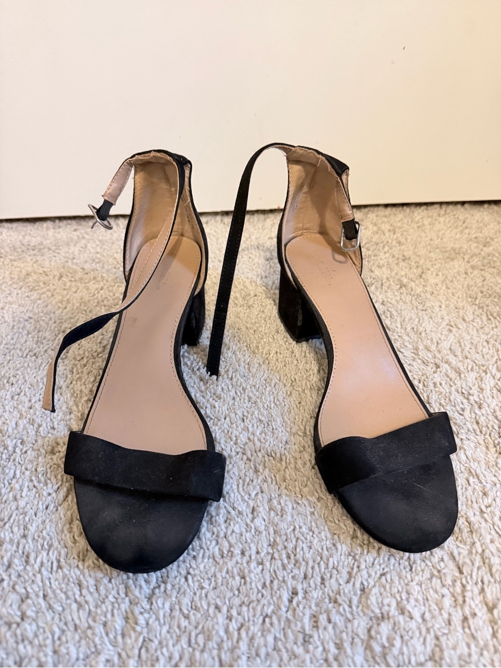 Merona Black Ankle-Tie Block Heel Sandals